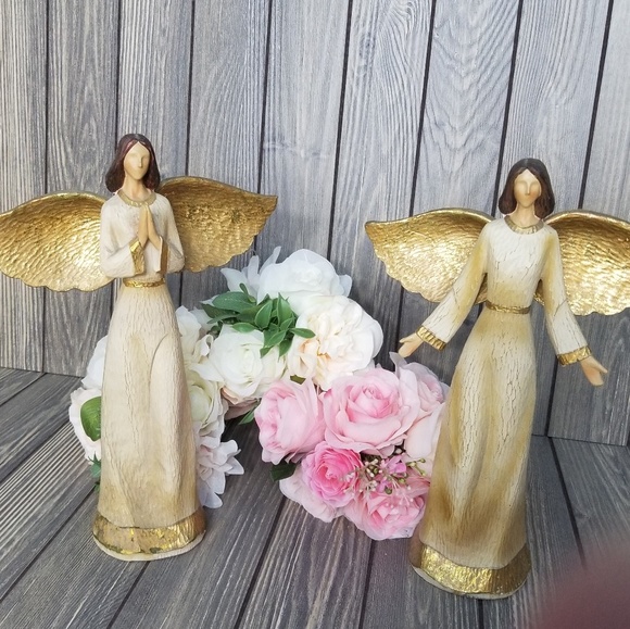 Other - Set of 2 Angel Figurines Angel Statues Praying